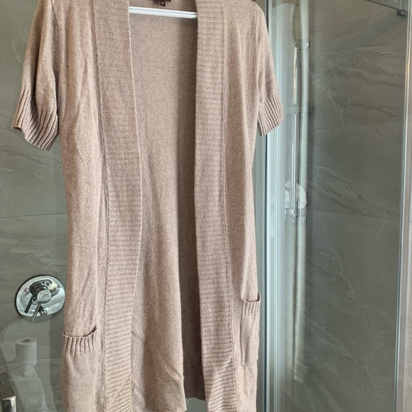 Cashmere Short-Sleeve Cardigan Sweater - Picture 3 of 3